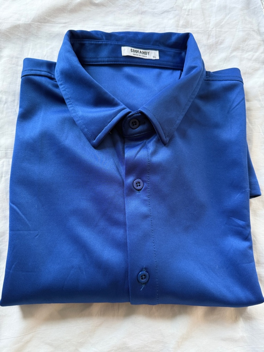 COOFANDY Men's Royal Blue Casual Button-Down Shirt